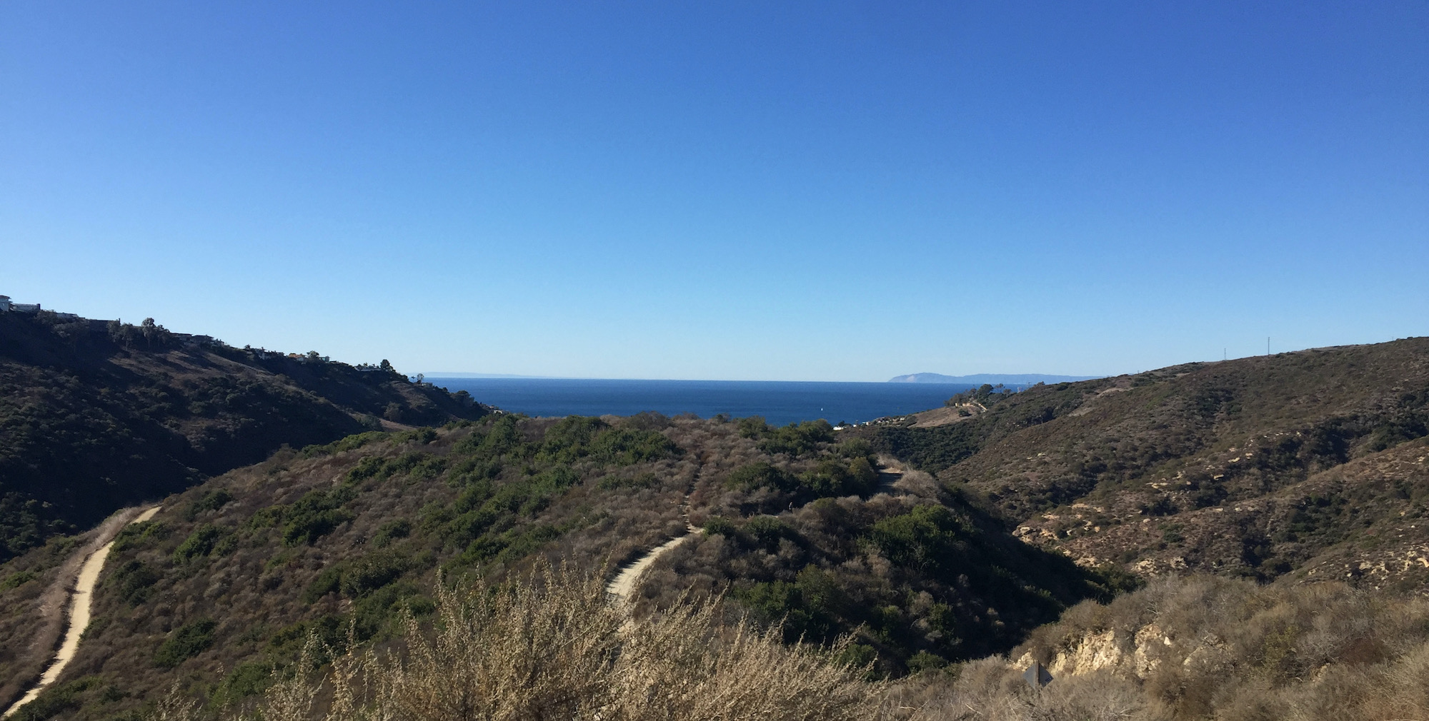 Perspective of the Pacific Ocean as we started hiking up